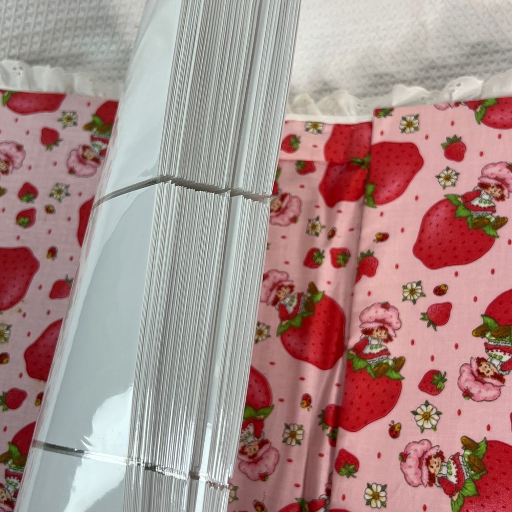 Handmade Strawberry Shortcake Fabric Photo Album 3-Ring Binder Eyelet Lace Pink - Picture 6 of 13